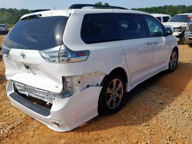 5TDXZ3DCXJS952268 - 2018 TOYOTA SIENNA SE WHITE photo 4