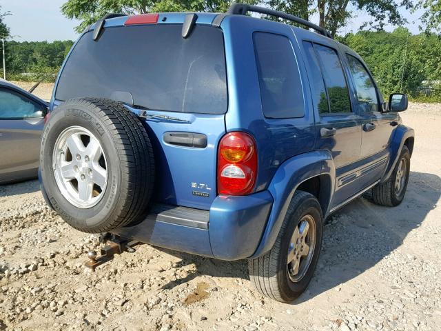 1J4GL58K54W295733 - 2004 JEEP LIBERTY LI BLUE photo 4