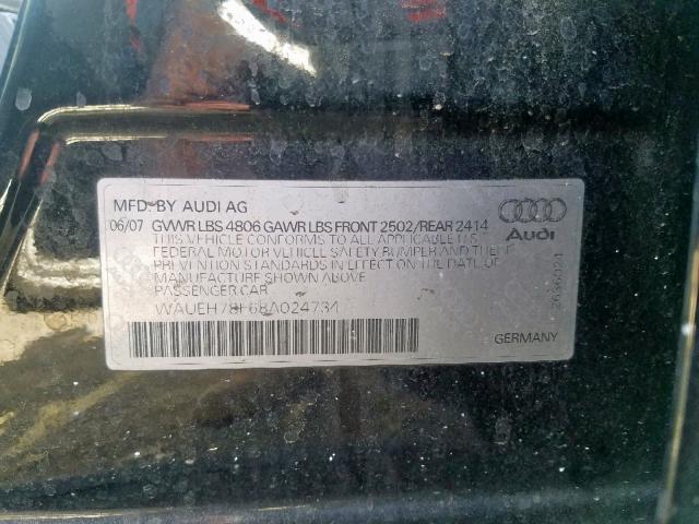 WAUEH78E68A024734 - 2008 AUDI A4 S-LINE BLACK photo 10