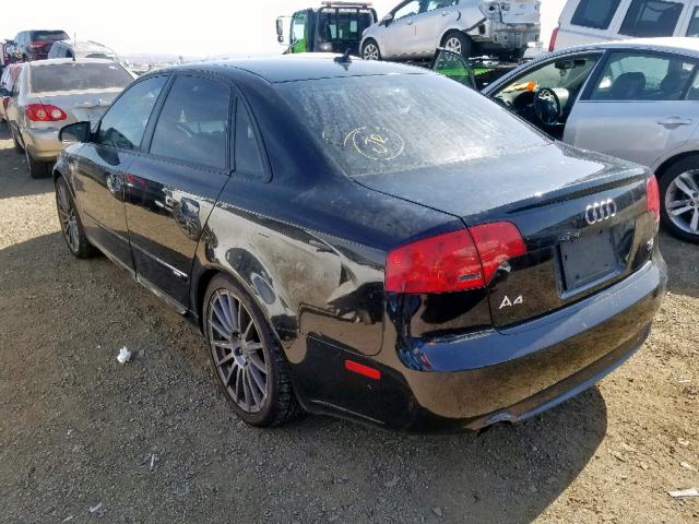 WAUEH78E68A024734 - 2008 AUDI A4 S-LINE BLACK photo 3