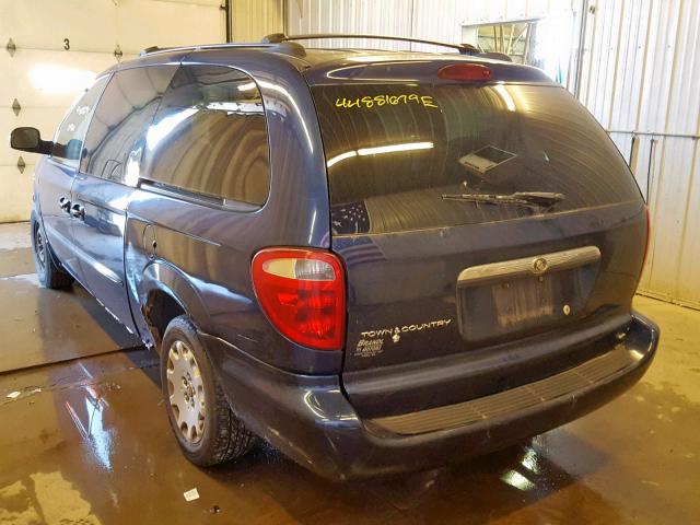 2C4GP44L23R103288 - 2003 CHRYSLER TOWN & COU BLUE photo 3