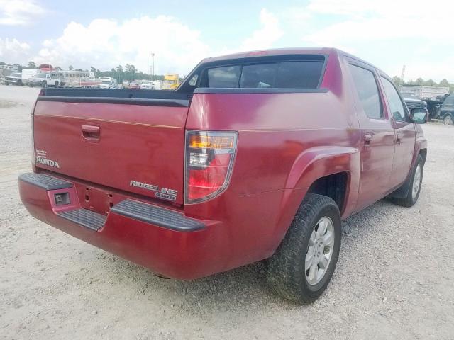 2HJYK16536H533627 - 2006 HONDA RIDGELINE RED photo 4