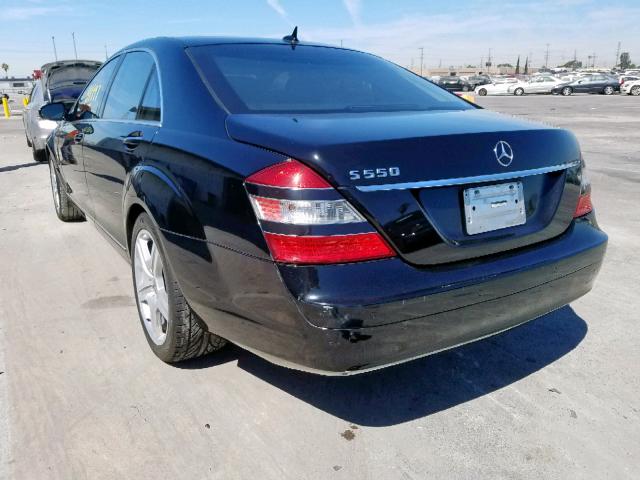 WDDNG71XX7A122526 - 2007 MERCEDES-BENZ S 550 BLACK photo 3