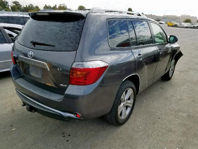 JTEES43A692137727 - 2009 TOYOTA HIGHLANDER BLACK photo 4