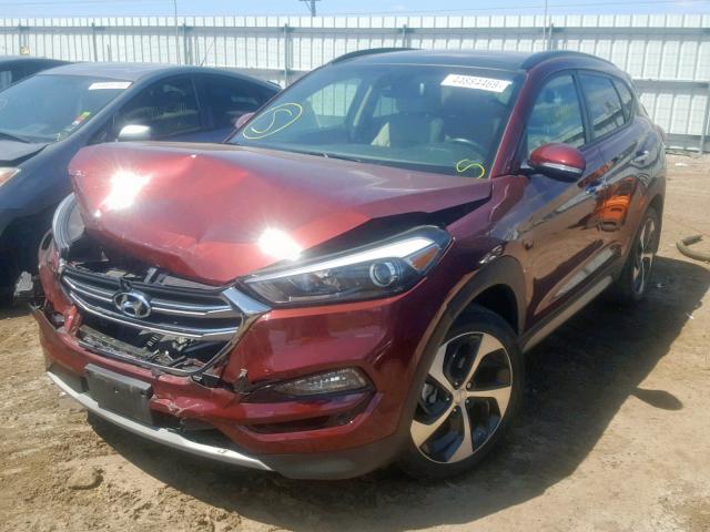 KM8J3CA26HU275160 - 2017 HYUNDAI TUCSON LIM MAROON photo 2