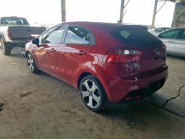 KNADN5A39F6443324 - 2015 KIA RIO EX RED photo 3