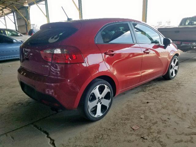 KNADN5A39F6443324 - 2015 KIA RIO EX RED photo 4