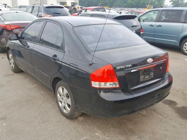 KNAFE121085514966 - 2008 KIA SPECTRA EX BLACK photo 3