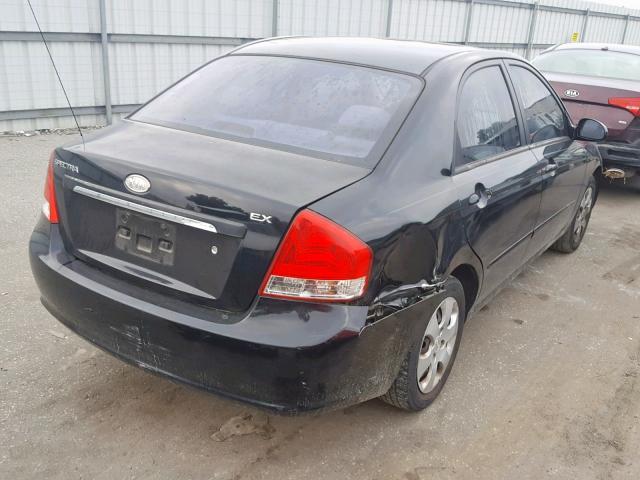 KNAFE121085514966 - 2008 KIA SPECTRA EX BLACK photo 4