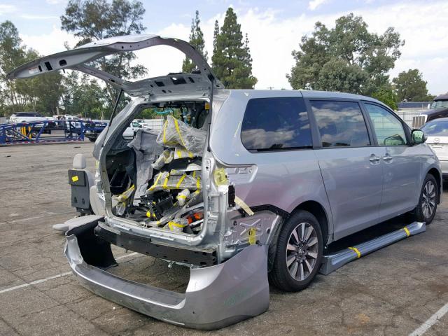 5TDYZ3DC9KS987888 - 2019 TOYOTA SIENNA LIM SILVER photo 4