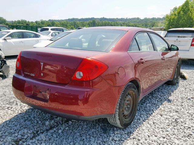 1G2ZF57B284126203 - 2008 PONTIAC G6 VALUE L BURGUNDY photo 4