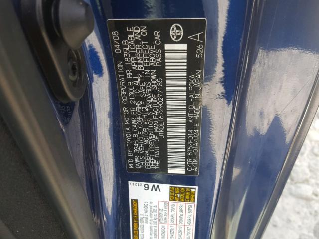 JTKDE167290277185 - 2009 TOYOTA SCION TC 蓝色 照片 10
