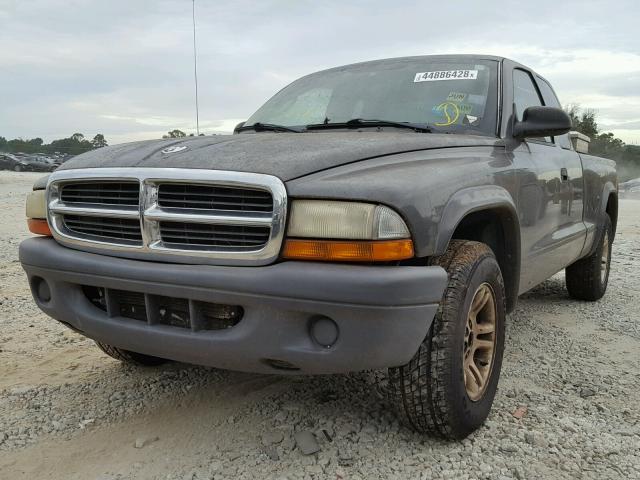 1D7GL12K34S636860 - 2004 DODGE DAKOTA SXT GRAY photo 2