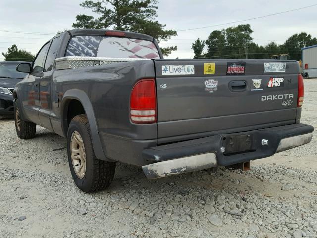 1D7GL12K34S636860 - 2004 DODGE DAKOTA SXT GRAY photo 3