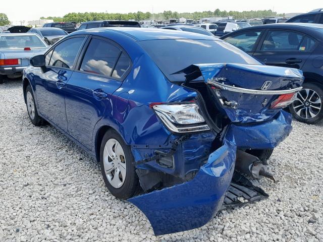 2HGFB2F50FH557404 - 2015 HONDA CIVIC LX BLUE photo 3