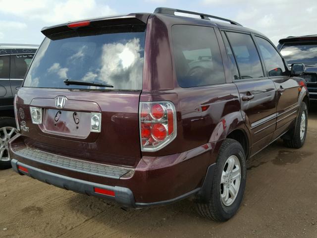 5FNYF28218B022461 - 2008 HONDA PILOT VP MAROON photo 4