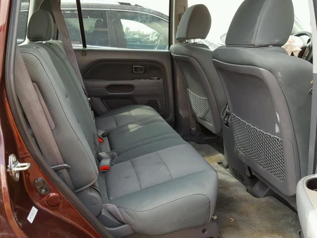 5FNYF28218B022461 - 2008 HONDA PILOT VP MAROON photo 6