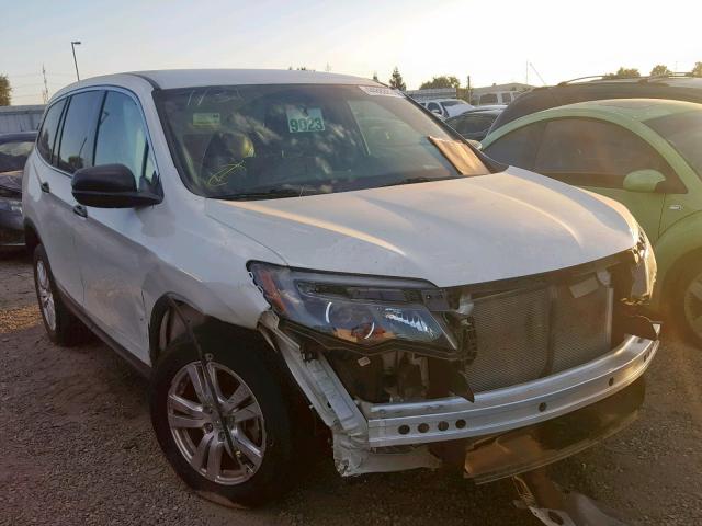 5FNYF6H10HB099241 - 2017 HONDA PILOT LX WHITE photo 1