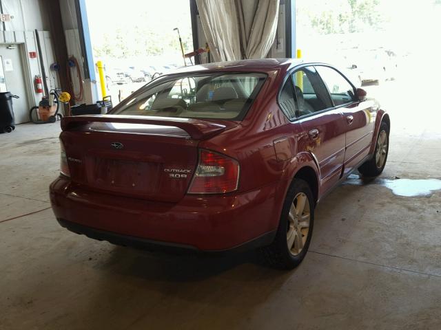 4S4BL84C654227434 - 2005 SUBARU OUTBACK RED photo 4