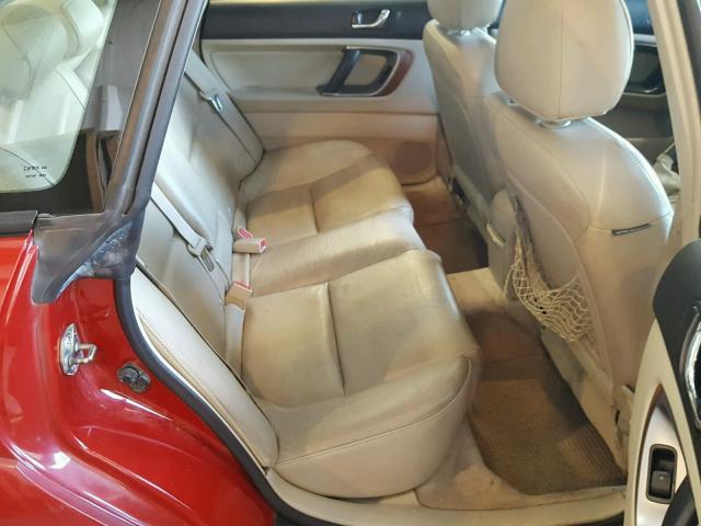 4S4BL84C654227434 - 2005 SUBARU OUTBACK RED photo 6