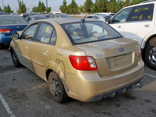 KNADH4A33A6668767 - 2010 KIA RIO LX GOLD photo 3