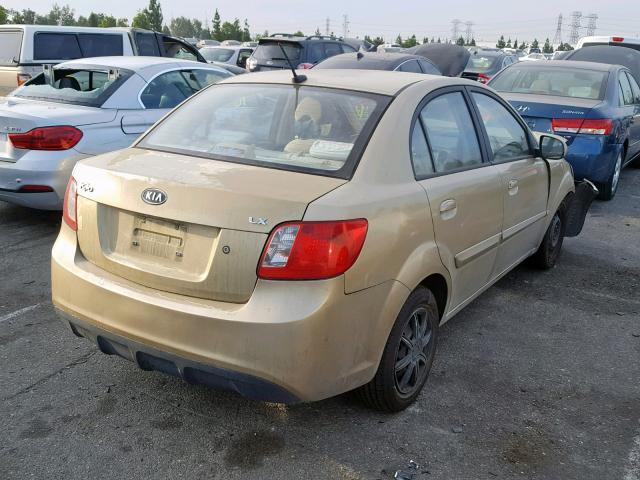 KNADH4A33A6668767 - 2010 KIA RIO LX GOLD photo 4