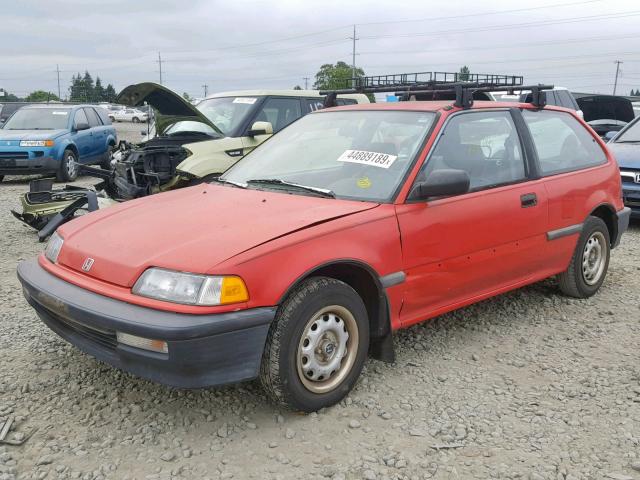 2HGED6343MH585848 - 1991 HONDA CIVIC RED photo 2