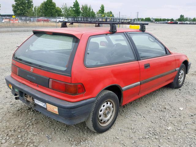 2HGED6343MH585848 - 1991 HONDA CIVIC RED photo 4