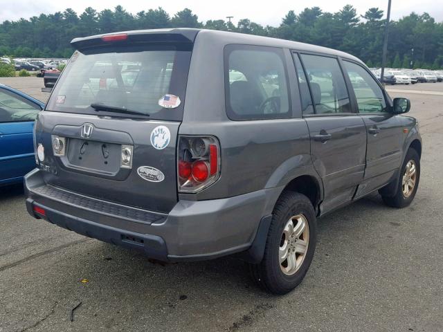 5FNYF28197B042141 - 2007 HONDA PILOT LX SILVER photo 4