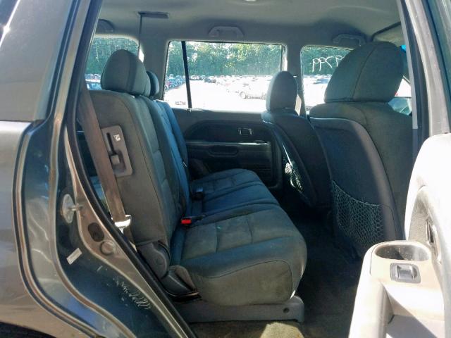 5FNYF28197B042141 - 2007 HONDA PILOT LX SILVER photo 6