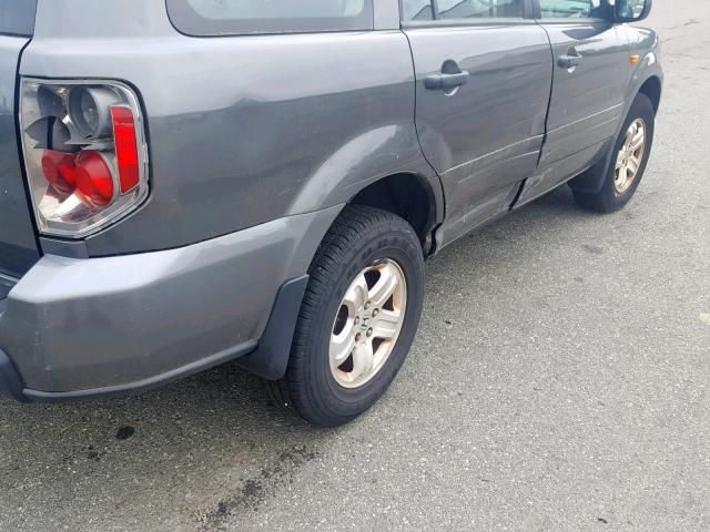 5FNYF28197B042141 - 2007 HONDA PILOT LX SILVER photo 9