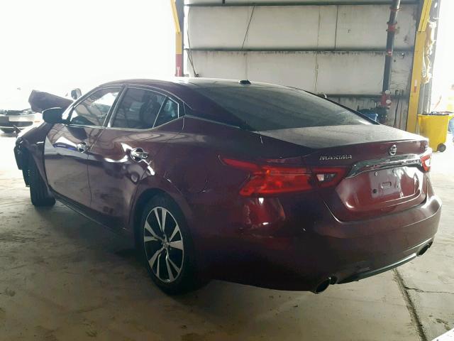 1N4AA6AP0HC447668 - 2017 NISSAN MAXIMA 3.5 MAROON photo 3