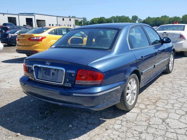 KMHWF35H93A905274 - 2003 HYUNDAI SONATA GLS BLUE photo 4