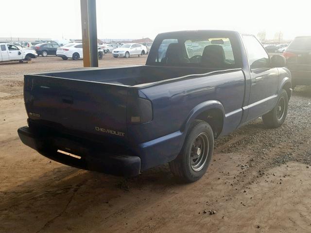 1GCCS14H038178090 - 2003 CHEVROLET S-10 PU BLUE photo 4