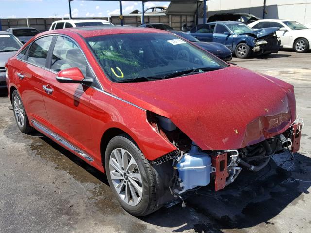 5NPE34AF5HH581968 - 2017 HYUNDAI SONATA SPO RED photo 1