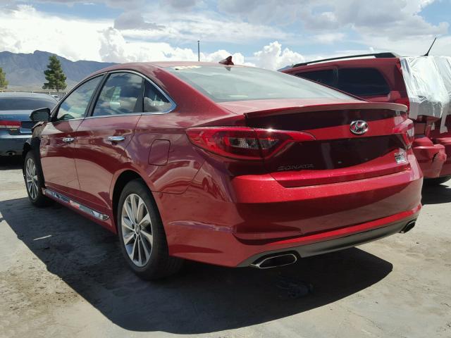 5NPE34AF5HH581968 - 2017 HYUNDAI SONATA SPO RED photo 3