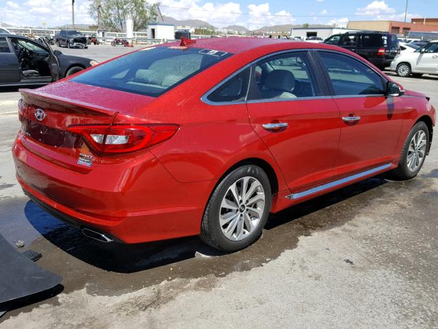 5NPE34AF5HH581968 - 2017 HYUNDAI SONATA SPO RED photo 4