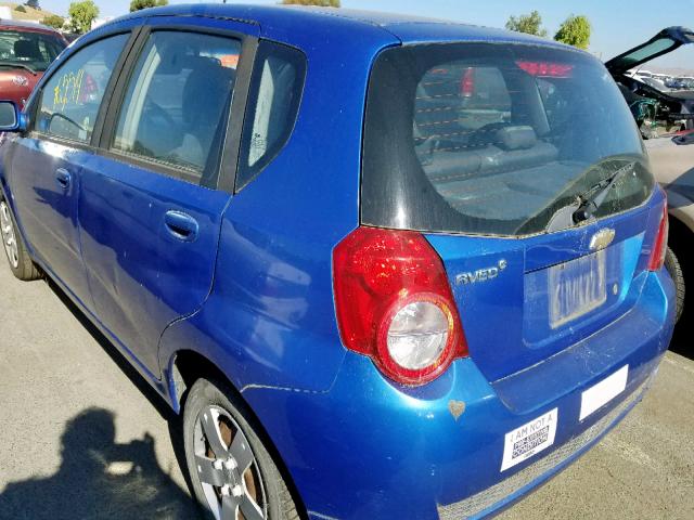 KL1TD66EX9B618247 - 2009 CHEVROLET AVEO LS BLUE photo 3