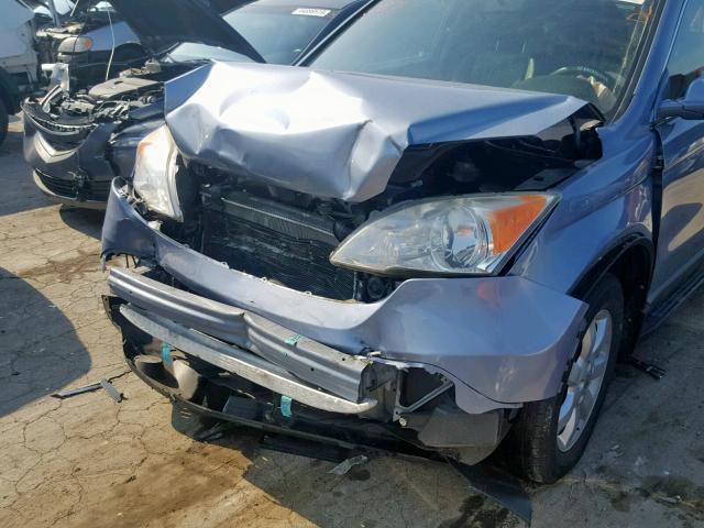 JHLRE48789C008654 - 2009 HONDA CR-V EXL BLUE photo 9