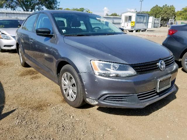 3VW2K7AJ3EM243161 - 2014 VOLKSWAGEN JETTA BASE GRAY photo 1