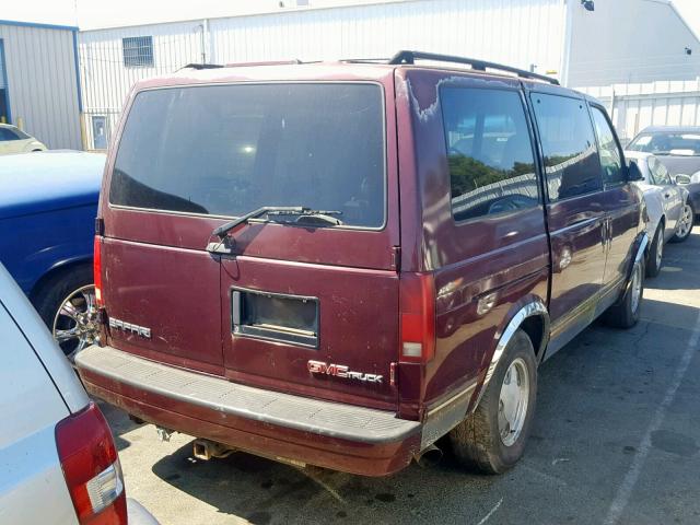 1GKDM19W7SB538659 - 1995 GMC SAFARI XT BURGUNDY photo 4