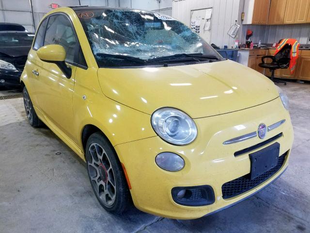 3C3CFFBR6CT139927 - 2012 FIAT 500 SPORT YELLOW photo 1