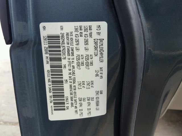 2A8GM48L87R220178 - 2007 CHRYSLER PACIFICA GRAY photo 10