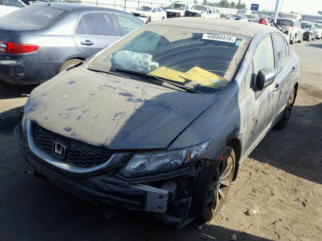 2HGFB2F98FH529496 - 2015 HONDA CIVIC EXL GRAY photo 2