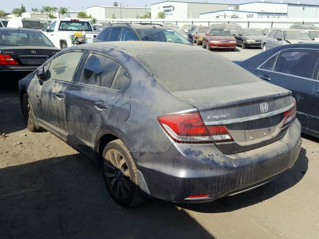 2HGFB2F98FH529496 - 2015 HONDA CIVIC EXL GRAY photo 3