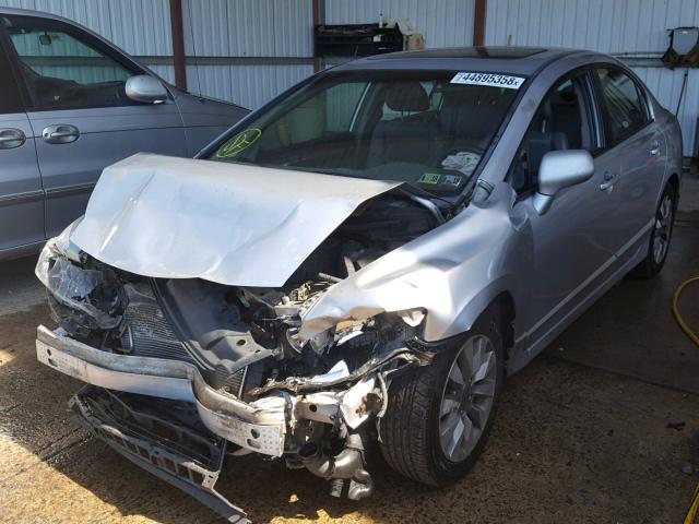 2HGFA16949H502166 - 2009 HONDA CIVIC EXL SILVER photo 2