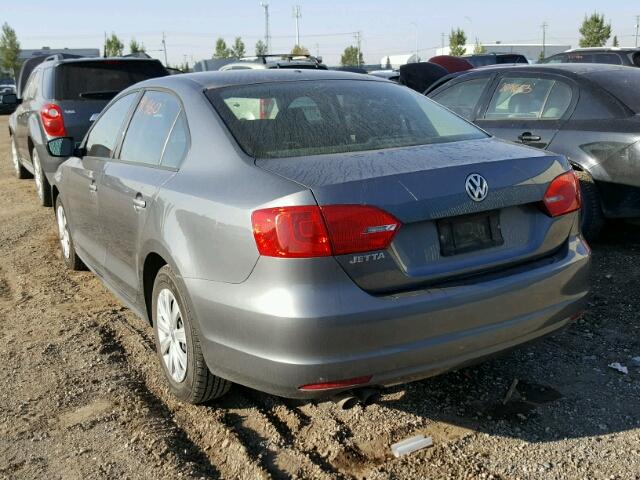 3VW2K7AJ9DM426594 - 2013 VOLKSWAGEN JETTA BASE Մոխրագույն լուսանկար 3
