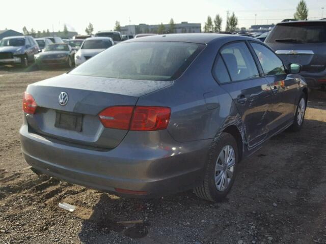 3VW2K7AJ9DM426594 - 2013 VOLKSWAGEN JETTA BASE Մոխրագույն լուսանկար 4