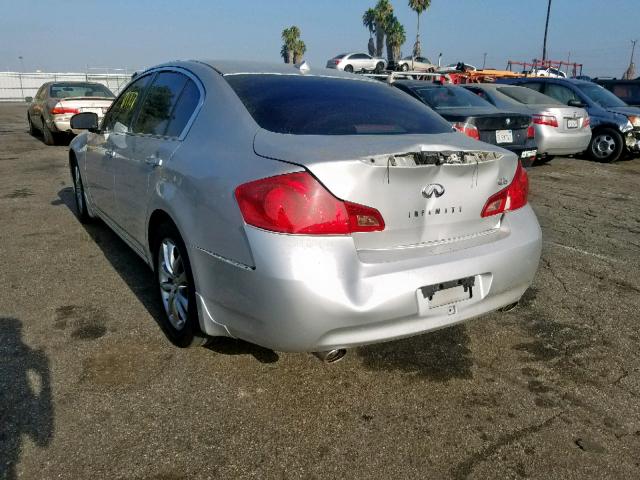 JNKBV61E38M210330 - 2008 INFINITI G35 SILVER photo 3