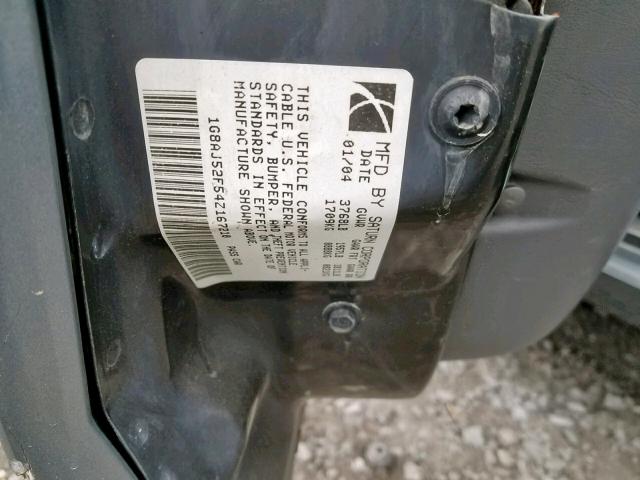 1G8AJ52F54Z167210 - 2004 SATURN ION LEVEL GREEN photo 10